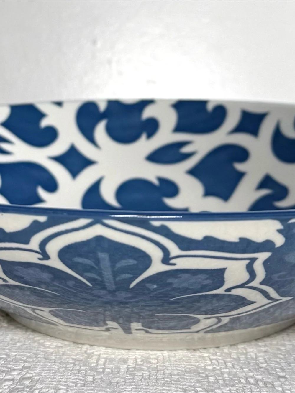 Certified International Blue and White Ornate Ceramic Bowl Set
